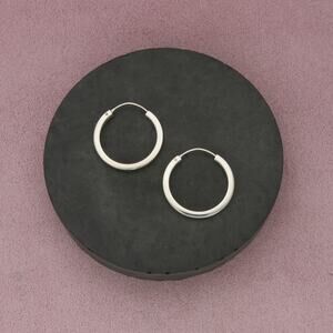 sterling silver vintage edged hoop earrings